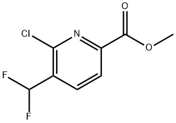 2-Pyridinecarboxylic acid, 6-chloro-5-(difluoromethyl)-, methyl ester Struktur