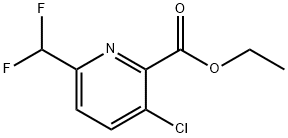 2-Pyridinecarboxylic acid, 3-chloro-6-(difluoromethyl)-, ethyl ester Struktur