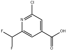 4-Pyridinecarboxylic acid, 2-chloro-6-(difluoromethyl)- Struktur