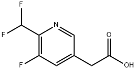 3-Pyridineacetic acid, 6-(difluoromethyl)-5-fluoro- Struktur