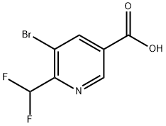 3-Pyridinecarboxylic acid, 5-bromo-6-(difluoromethyl)- Struktur