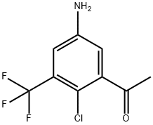 Ethanone, 1-[5-amino-2-chloro-3-(trifluoromethyl)phenyl]- Struktur