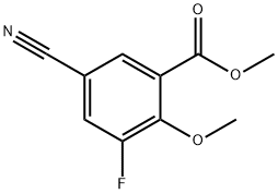 Benzoic acid, 5-cyano-3-fluoro-2-methoxy-, methyl ester Struktur