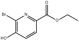 2-Pyridinecarboxylic acid, 6-bromo-5-hydroxy-, ethyl ester Struktur