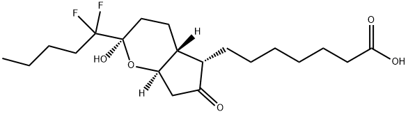 Cyclopenta[b]pyran-5-heptanoic acid, 2-(1,1-difluoropentyl)octahydro-2-hydroxy-6-oxo-, (2R,4aR,5S,7aR)- Struktur