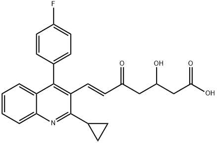 6-Heptenoic acid, 7-[2-cyclopropyl-4-(4-fluorophenyl)-3-quinolinyl]-3-hydroxy-5-oxo-, (6E)- Struktur