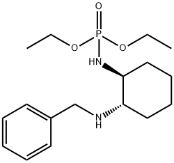 Phosphoramidic acid, N-[(1S,2S)-2-[(phenylmethyl)amino]cyclohexyl]-, diethyl ester Struktur