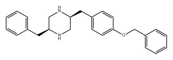 Piperazine, 2-[[4-(phenylmethoxy)phenyl]methyl]-5-(phenylmethyl)-, (2S,5S)- Struktur