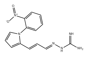 Hydrazinecarboximidamide, 2-[(2E)-3-[1-(2-nitrophenyl)-1H-pyrrol-2-yl]-2-propen-1-ylidene]-, (2E)- Struktur