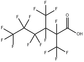 Hexanoic acid, 2,3,4,4,5,5,6,6,6-nonafluoro-2,3-bis(trifluoromethyl)- Struktur