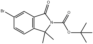 2H-Isoindole-2-carboxylic acid, 5-bromo-1,3-dihydro-1,1-dimethyl-3-oxo-, 1,1-dimethylethyl ester Struktur