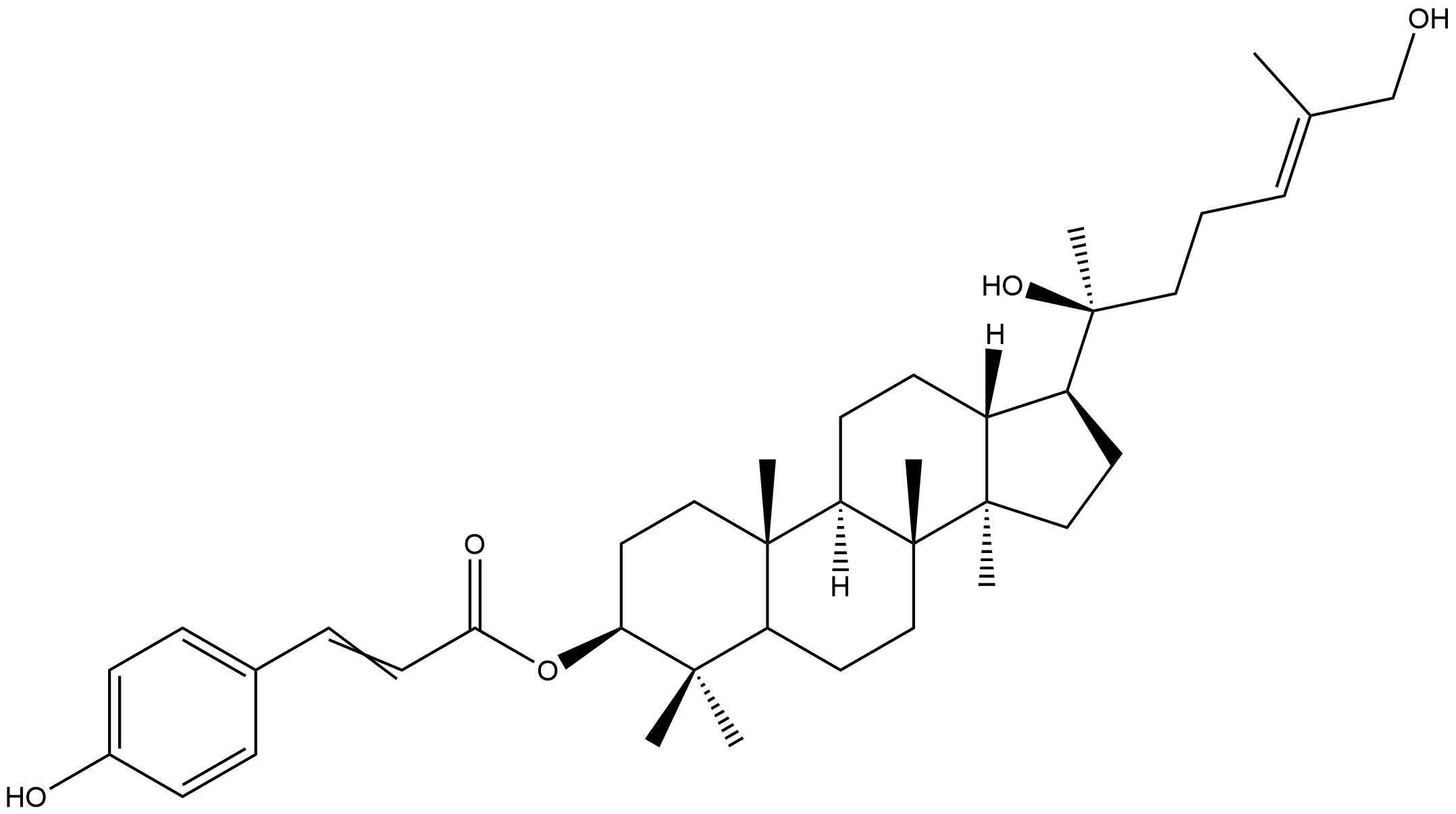 Dammar-24-ene-3,20,26-triol, 3-[3-(4-hydroxyphenyl)-2-propenoate], [3β(E),24E]- (9CI) Struktur