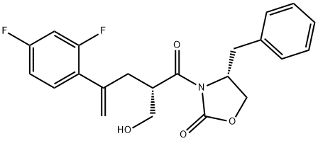 2-Oxazolidinone, 3-[4-(2,4-difluorophenyl)-2-(hydroxymethyl)-1-oxo-4-pentenyl]-4-(phenylmethyl)-, [R-(R*,S*)]- (9CI) Struktur