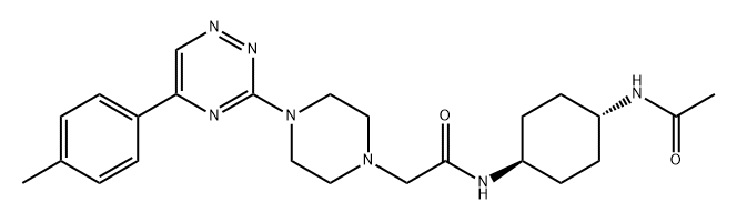 1-Piperazineacetamide, N-[trans-4-(acetylamino)cyclohexyl]-4-[5-(4-methylphenyl)-1,2,4-triazin-3-yl]- Struktur