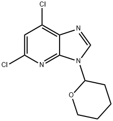 3H-Imidazo[4,5-b]pyridine, 5,7-dichloro-3-(tetrahydro-2H-pyran-2-yl)- Struktur