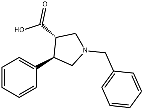 3-Pyrrolidinecarboxylic acid, 4-phenyl-1-(phenylmethyl)-, (3S,4R)- Struktur