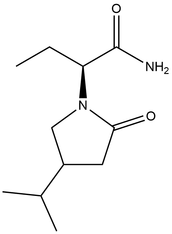 1-Pyrrolidineacetamide, α-ethyl-4-(1-methylethyl)-2-oxo-, (αS)- Struktur