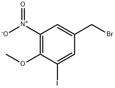 3-Iodo-4-methoxy-5-nitrobenzyl bromide Struktur