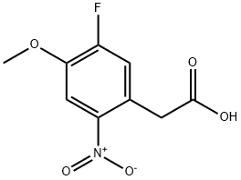 5-Fluoro-4-methoxy-2-nitrophenylacetic acid Struktur