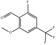 2-Fluoro-6-methoxy-4-(trifluoromethyl)benzaldehyde Struktur