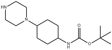 tert-butyl N-[4-(piperazin-1-yl)cyclohexyl]carbamate dihydrochloride Struktur