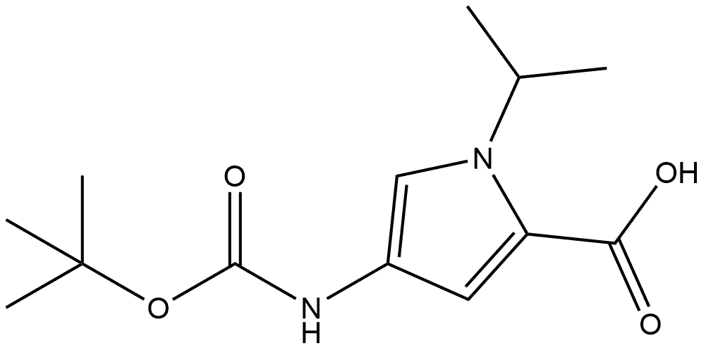 4-{[(tert-butoxy)carbonyl]amino}-1-(propan-2-yl)-1H-pyrrole-2-carboxylic acid Struktur