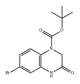 1(2H)-Quinoxalinecarboxylic acid, 6-bromo-3,4-dihydro-3-oxo-, 1,1-dimethylethyl ester Structure