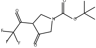 1-Pyrrolidinecarboxylic acid, 3-oxo-4-(2,2,2-trifluoroacetyl)-, 1,1-dimethylethyl ester Struktur