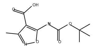 4-Isoxazolecarboxylic acid, 5-[[(1,1-dimethylethoxy)carbonyl]amino]-3-methyl- Struktur