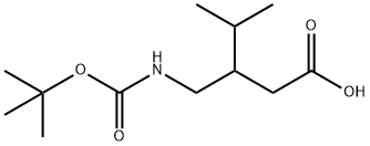 Pentanoic acid, 3-[[[(1,1-dimethylethoxy)carbonyl]amino]methyl]-4-methyl- Struktur