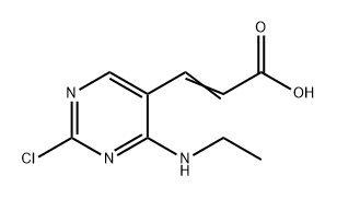 2-Propenoic acid, 3-[2-chloro-4-(ethylamino)-5-pyrimidinyl]- Struktur