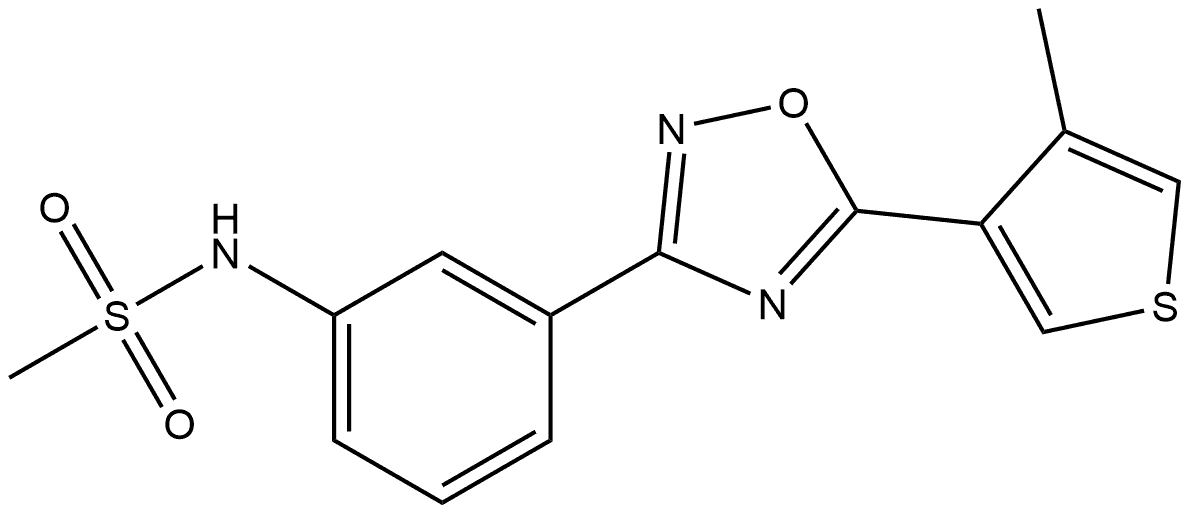 N-[3-[5-(4-methylthiophen-3-yl)-1,2,4-oxadiazol-3-yl]phenyl]methanesulfonamide Struktur