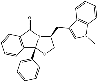 (3S,9bR)-2,3-Dihydro-3-[(1-methyl-1H-indol-3-yl)methyl]-9b-phenyloxazolo[2,3-a]isoindol-5(9bH)-one Struktur