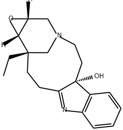 (1aR,5aR,13S,13aS)-13-Ethyl-4,5,11,12,13,13a-hexahydro-2H-3,13-methanooxireno[9,10]azacycloundecino[5,4-b]indol-5a(1aH)-ol Struktur