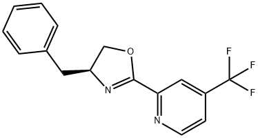 (S)-4-Benzyl-2-(4-(trifluoromethyl)pyridin-2-yl)-4,5-dihydrooxazole Struktur