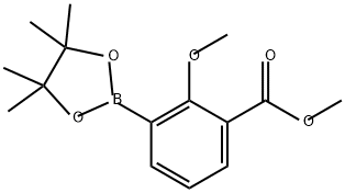 Benzoic acid, 2-methoxy-3-(4,4,5,5-tetramethyl-1,3,2-dioxaborolan-2-yl)-, methyl ester Struktur