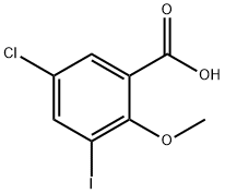 5-Chloro-3-iodo-2-methoxy-benzoic acid Struktur