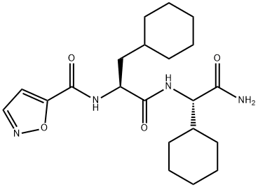 Glycinamide, 3-cyclohexyl-N-(5-isoxazolylcarbonyl)-L-alanyl-2-cyclohexyl-, (2S)- Struktur