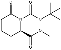 1,2-Piperidinedicarboxylic acid, 6-oxo-, 1-(1,1-dimethylethyl) 2-methyl ester, (2R)- Struktur