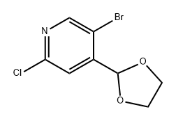 Pyridine, 5-bromo-2-chloro-4-(1,3-dioxolan-2-yl)- Struktur