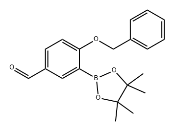 Benzaldehyde, 4-(phenylmethoxy)-3-(4,4,5,5-tetramethyl-1,3,2-dioxaborolan-2-yl)- Struktur