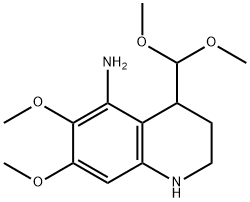 5-Quinolinamine, 4-(dimethoxymethyl)-1,2,3,4-tetrahydro-6,7-dimethoxy- Struktur