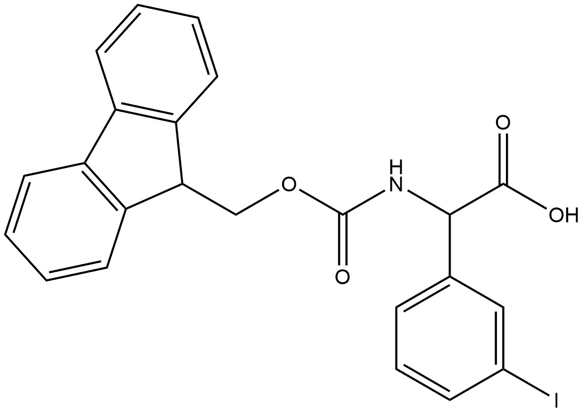 2-({[(9H-fluoren-9-yl)methoxy]carbonyl}amino)-2-(3-iodophenyl)acetic acid Struktur