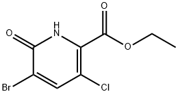 2-Pyridinecarboxylic acid, 5-bromo-3-chloro-1,6-dihydro-6-oxo-, ethyl ester Struktur