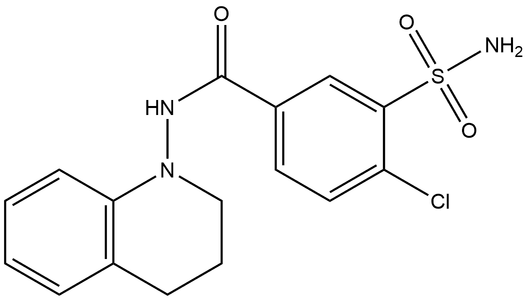 3-(Aminosulfonyl)-4-chloro-N-(3,4-dihydro-1(2H)-quinolinyl)benzamide Struktur