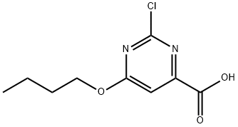 6-Butoxy-2-chloro-4-pyrimidinecarboxylic acid Struktur