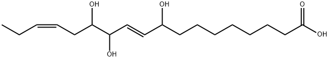 10,15-Octadecadienoic acid, 9,12,13-trihydroxy-, (10E,15Z)- Struktur