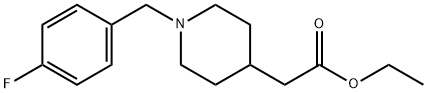 4-Piperidineacetic acid, 1-[(4-fluorophenyl)methyl]-, ethyl ester Struktur