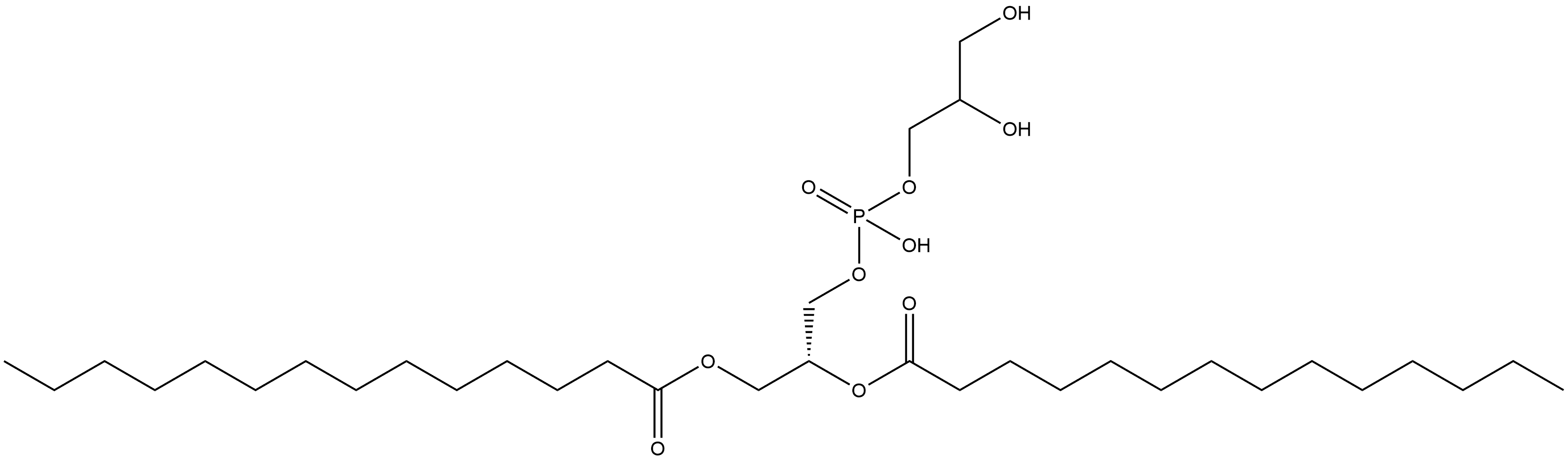 Tetradecanoic acid, 1,1'-[(1R)-1-[[[(2,3-dihydroxypropoxy)hydroxyphosphinyl]oxy]methyl]-1,2-ethanediyl] ester Struktur