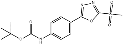 Carbamic acid, N-[4-[5-(methylsulfonyl)-1,3,4-oxadiazol-2-yl]phenyl]-, 1,1-dimethylethyl ester Struktur